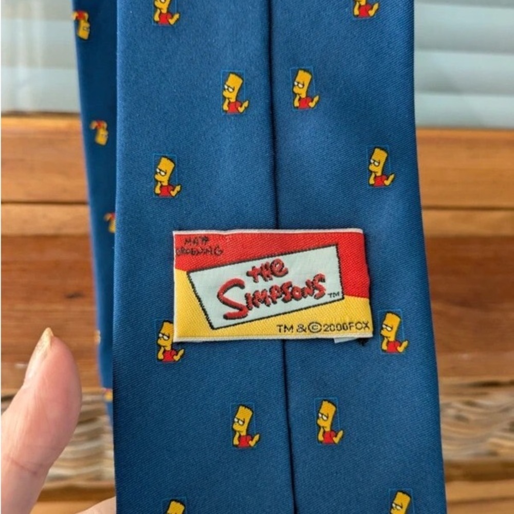 The Simpsons Blue Tie with Bart Simpson Design